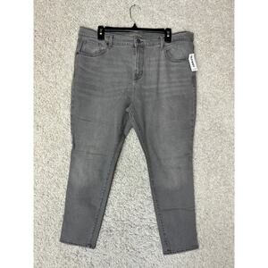 Old Navy Curvy Skinny Jeans Womens 16 Short Gray Stretch High Rise Casual New